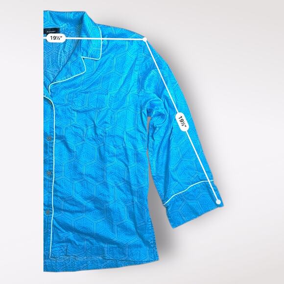Natori Buy Fleur Blue Shell print PJ pajama top size M - Picture 6 of 8